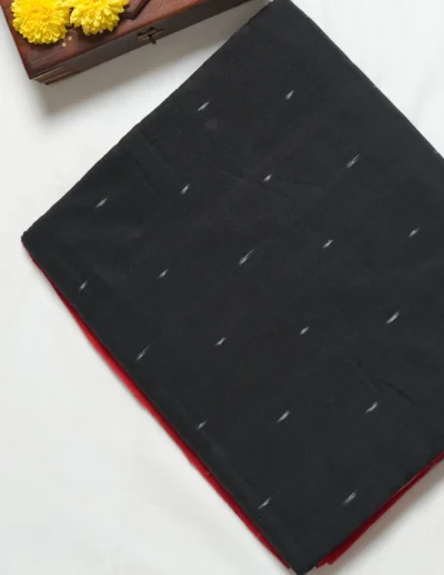 Black & Red Temple Border Saree - Image 4