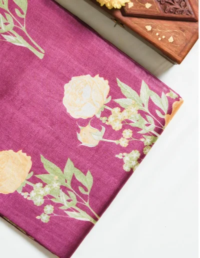 Floral Printed Tusser Sarees