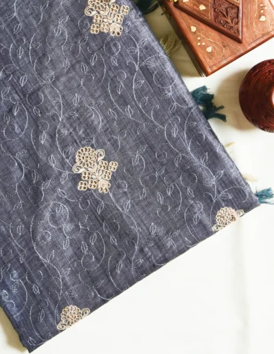 Dual-Tone Embroidery Sarees - Image 2