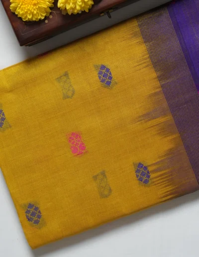 Mustard Yellow Dual-Tone Saree