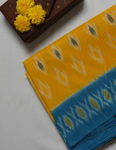 Mustard Yellow  Saree - Image 4