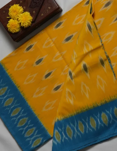 Mustard Yellow  Saree - Image 3