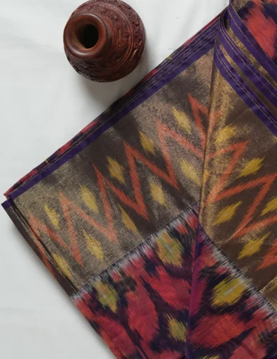 Abstract Patterned Ikat Saree