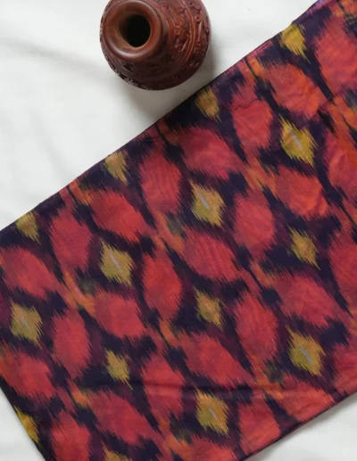Abstract Patterned Ikat Saree - Image 2
