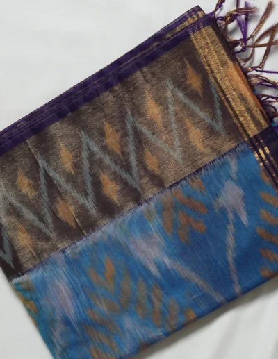 Contemporary Abstract Ikat Saree - Image 2
