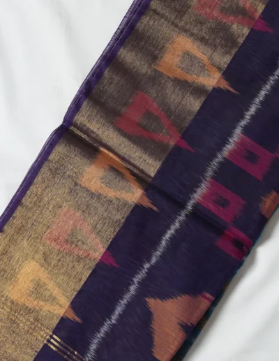 Contemporary Abstract Ikat Saree - Image 3