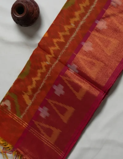 Vibrant Orange Saree - Image 3