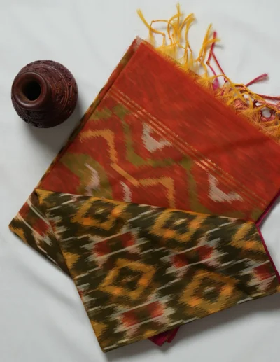 Vibrant Orange Saree